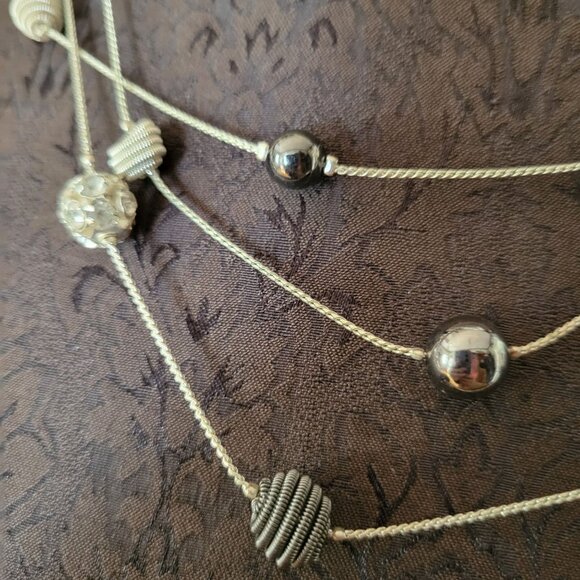 Layered Lane Bryant Necklace With Mixed Beads & Chain Design - Picture 2 of 5